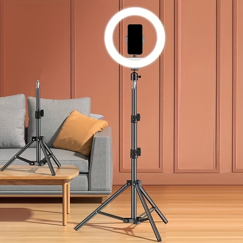 LED Ring Light with Adjustable Tripod and Phone Holder for Selfies and Video Recording-5