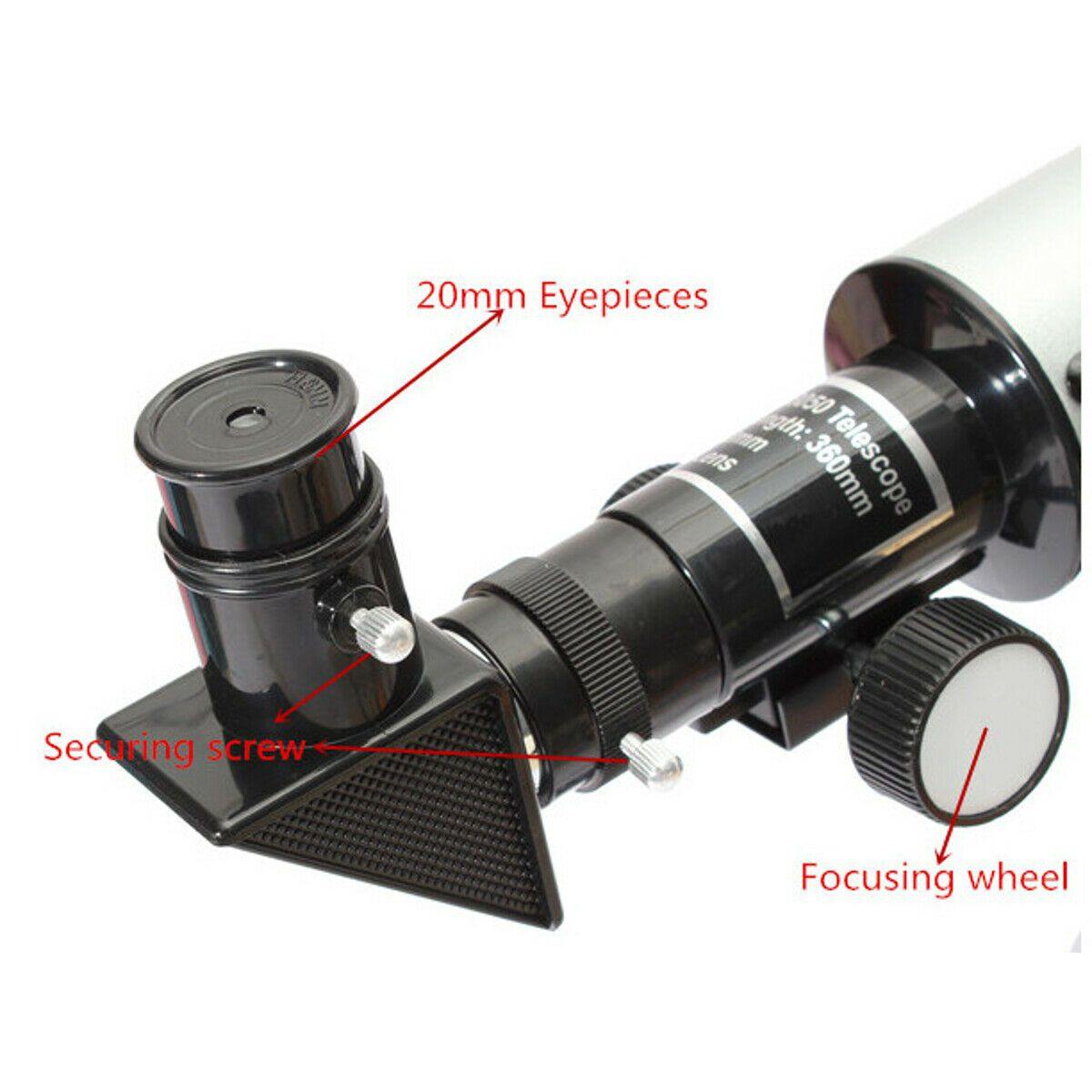 360x50mm 90x Zoom Astronomical Telescope + Tripod 7