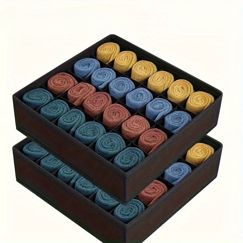 FoldBox - 2-Pack Collapsible Storage Bins with 24 Compartments