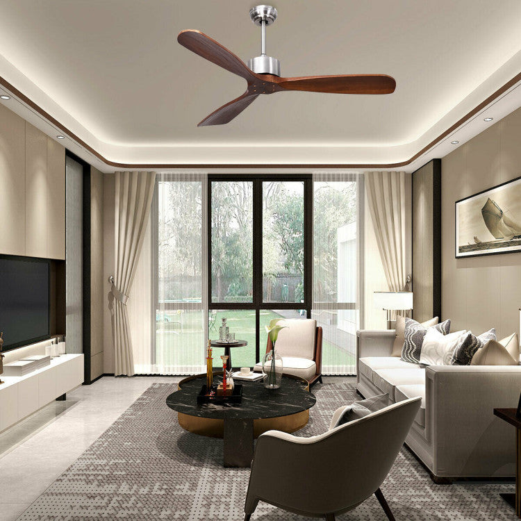 52 Inch Modern Brushed Nickel Finish Ceiling Fan with Remote Control 7