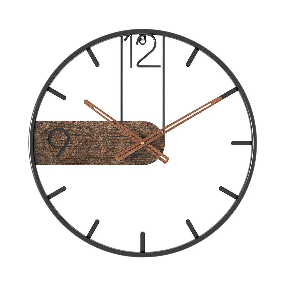 RusticTick - Steel and Walnut Wall Clock