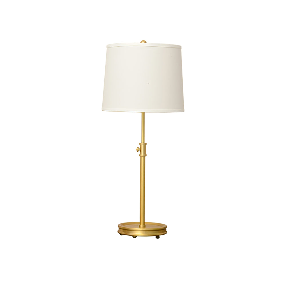 LuxeGlow – Classic Brass Table Lamp with Linen Shade