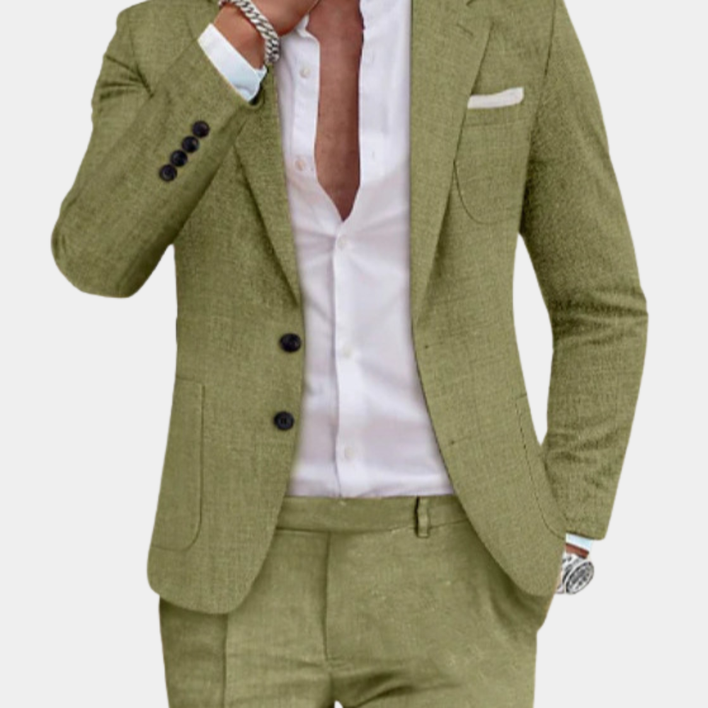 Variant image for Tailored Men's Linen Suit - Premium Summer Style for Effortless Elegance-16