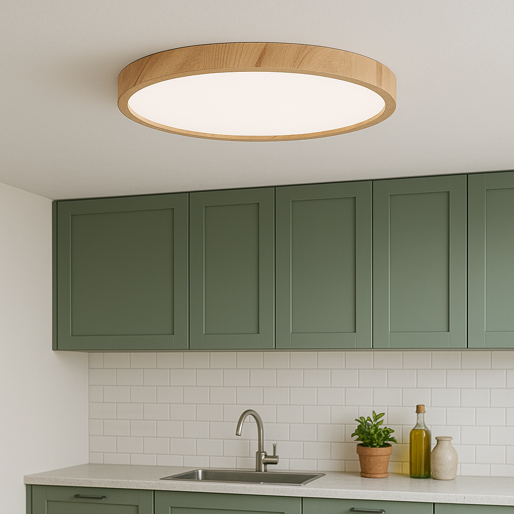 Ceiling lamp with wood grain 3