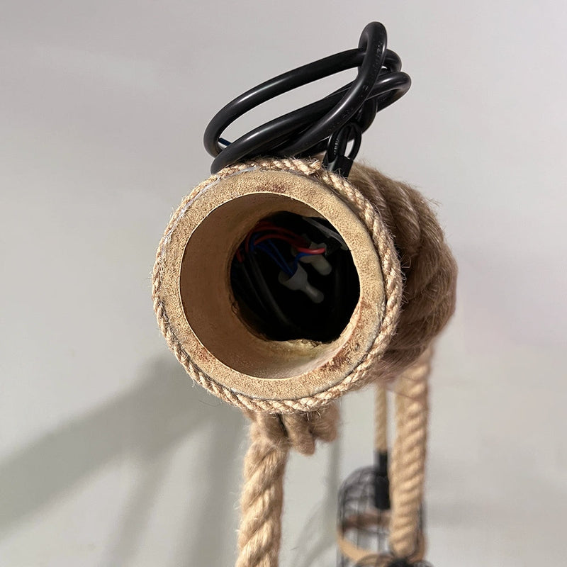 TimberGlow - Retro Wooden Ceiling Light