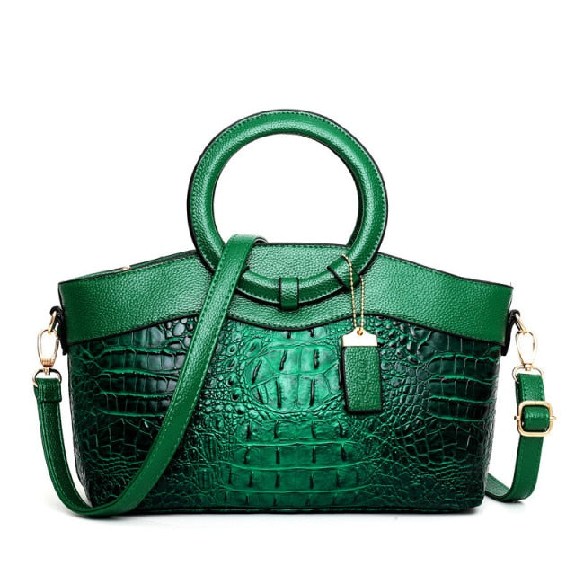 Crocodile Luxe | Elegant Vegan Leather Handbag with Versatile Design 13