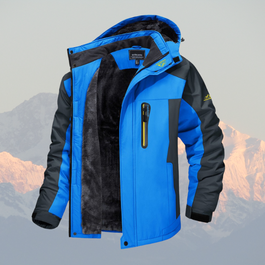 Men's Waterproof Fleece Jacket for Winter with Adjustable Hood - Outdoor Winter Coat 3