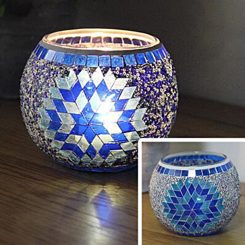 MosaicGlow | Elegant Handcrafted Glass Tealight Holder 28