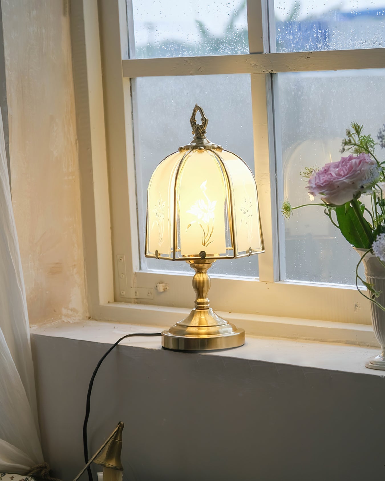 RadiantBloom - Lampe en Verre Orchidée