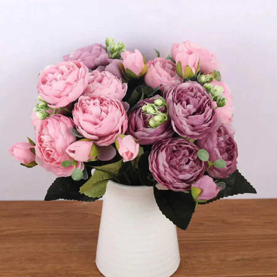 PeonyBliss | Elegant Lifelike Silk Floral Arrangement for Home Décor 8
