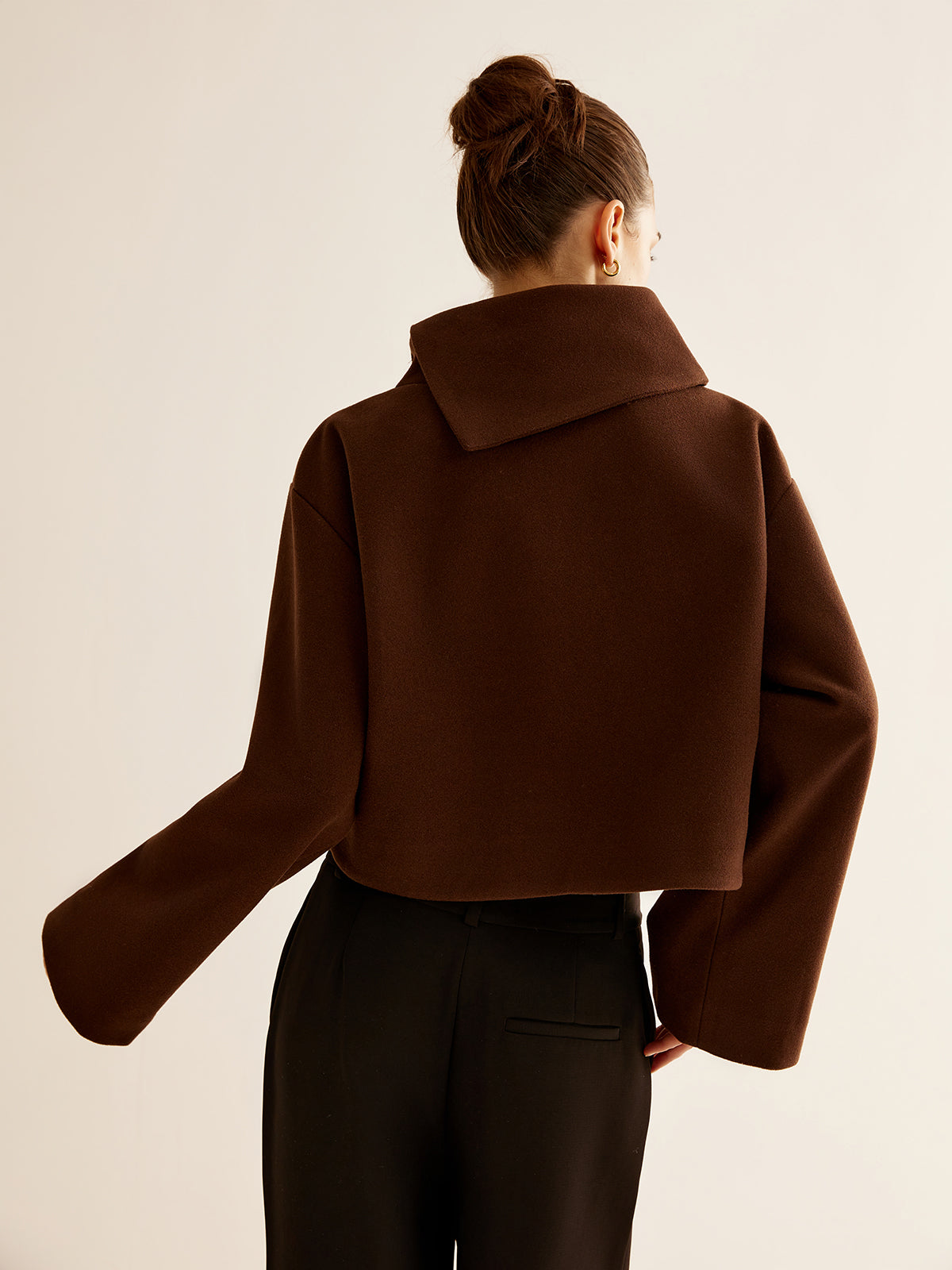 Plain Turtleneck Tweed Top 5