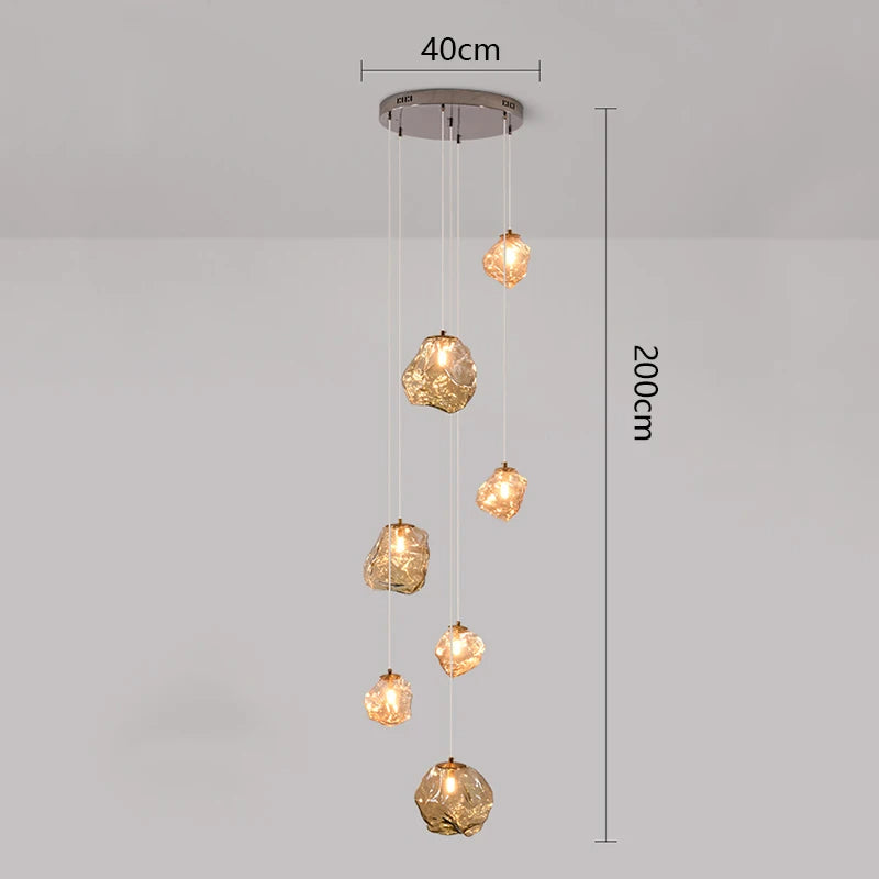 Scandinavian Villa Staircase Chandelier 8