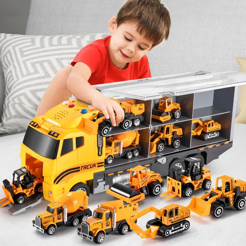 Toy Construction Vehicle Set with Carry Case 5