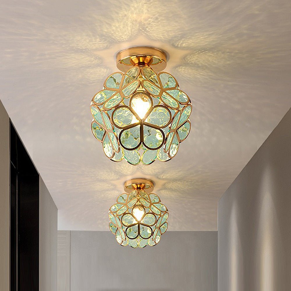 PetalLume – Stylish Flower-Patterned Glass Hanging Light