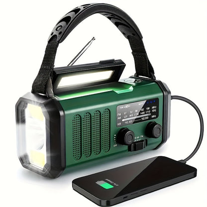 All-in-One Emergency Radio with Flashlight, Solar Panel, USB Charger, and NOAA Weather Access – Compact Survival Device-1