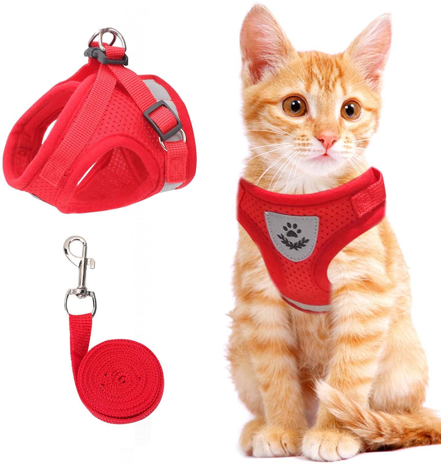 Reflective Cat Harness and Leash Set with Adjustable Straps for Safe Night Adventures – Comfortable Fit for Cats and Kittens-6