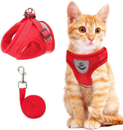 Reflective Cat Harness and Leash Set with Adjustable Straps for Safe Night Adventures – Comfortable Fit for Cats and Kittens-6