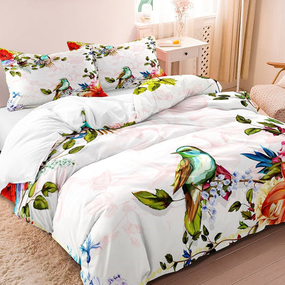FlightBloom - Luxurious Floral and Bird Bedding