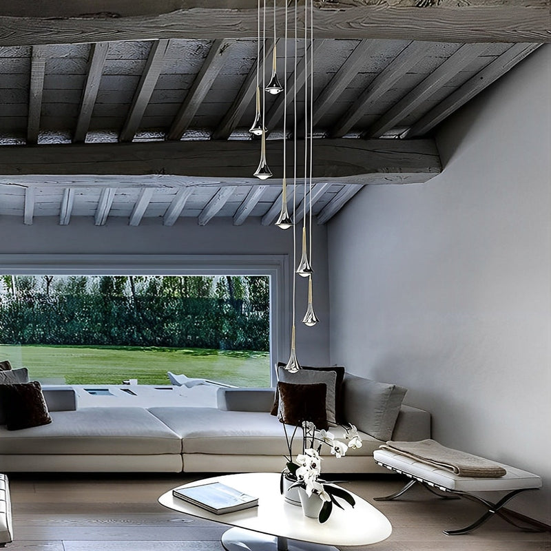 CascadeLight - Water Drop LED Pendant for Staircases