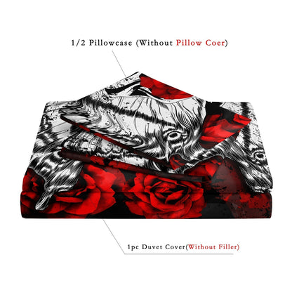 GothicLuxe - Skull & Rose-Themed Bed Set