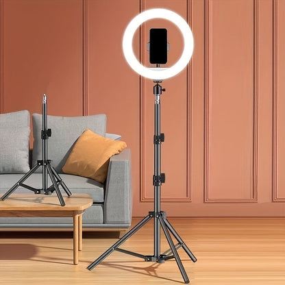 LED Ring Light with Adjustable Tripod and Phone Holder for Selfies and Video Recording-5