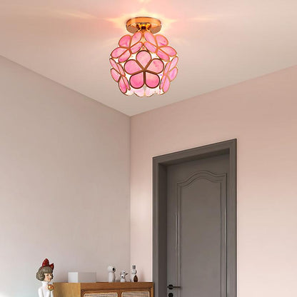 PetalLume – Stylish Flower-Patterned Glass Hanging Light