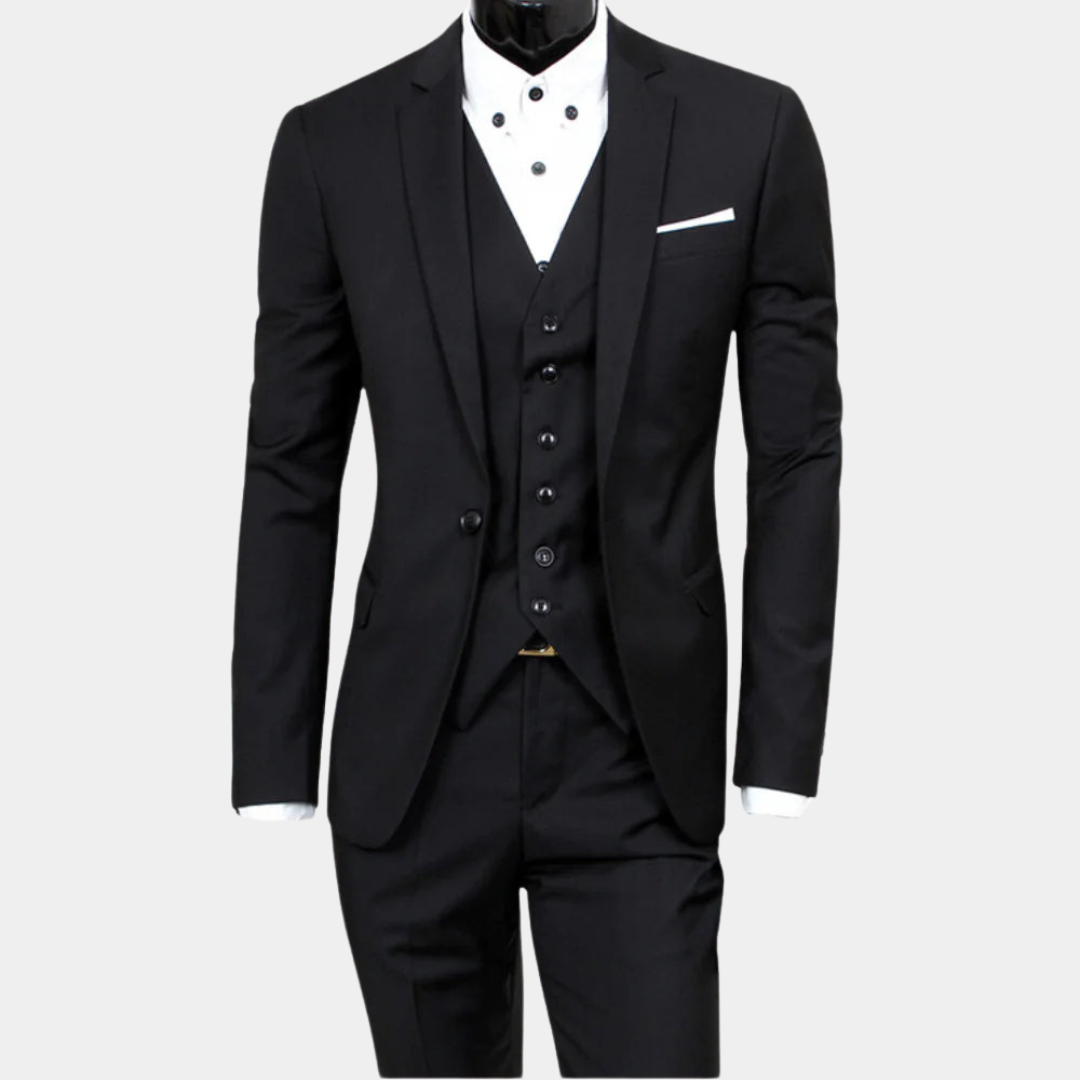 Alexander Slim-Fit 3-Piece Men's Suit for Weddings & Formal Events-4