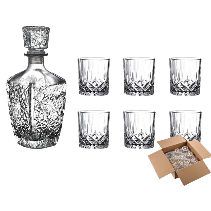 RoyalPour - 7-Piece Whiskey Decanter Gift Set