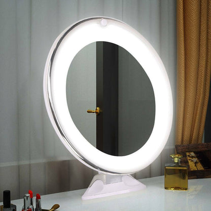 10x Magnifying LED Vanity Mirror with Lights - 360° Rotation, Natural Illumination-3