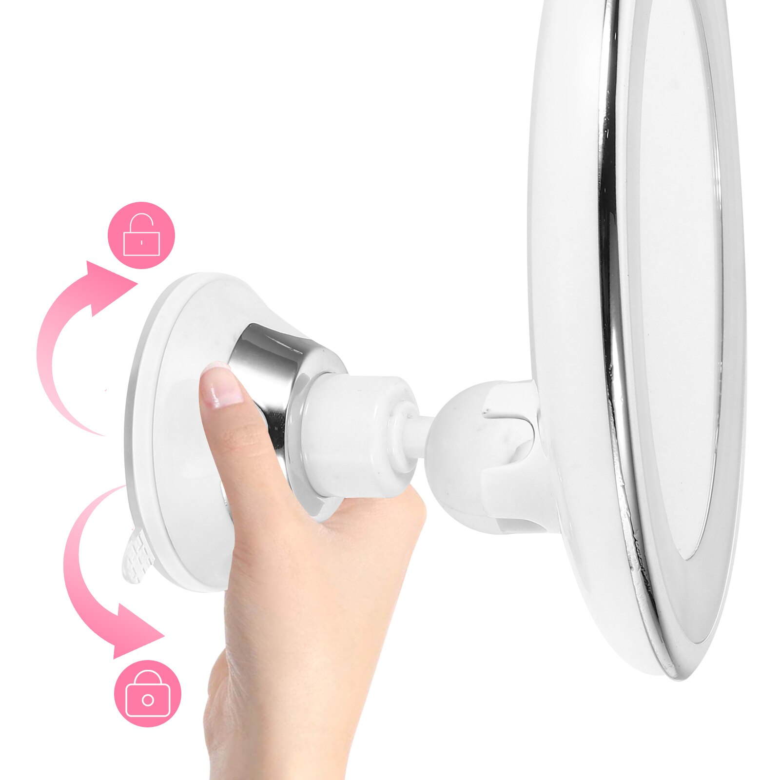 10x Magnifying LED Vanity Mirror with Lights - 360° Rotation, Natural Illumination-5