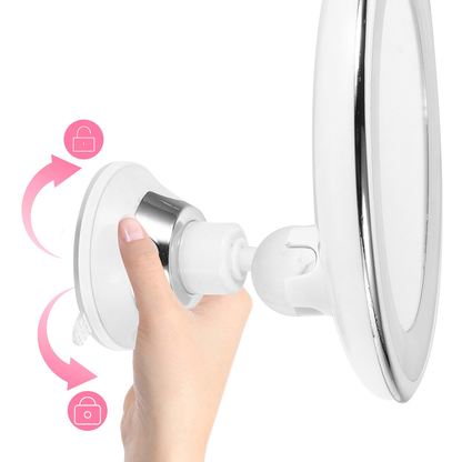 10x Magnifying LED Vanity Mirror with Lights - 360° Rotation, Natural Illumination-5