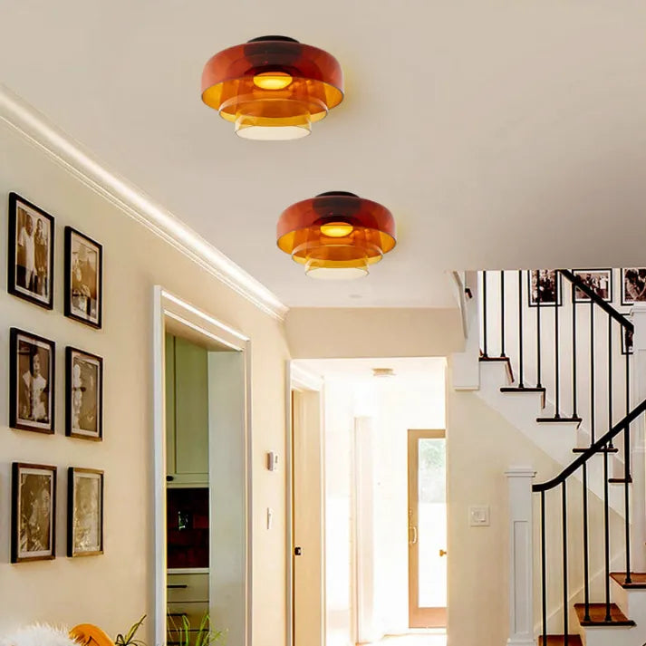 LuxeGleam - Classic Glass Ceiling Lamp