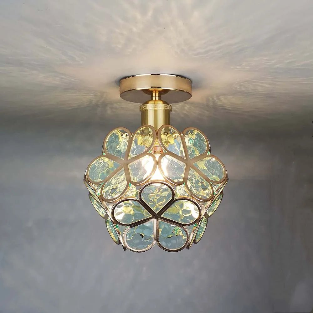PetalLume – Stylish Flower-Patterned Glass Hanging Light