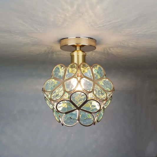 PetalLume – Stylish Flower-Patterned Glass Hanging Light