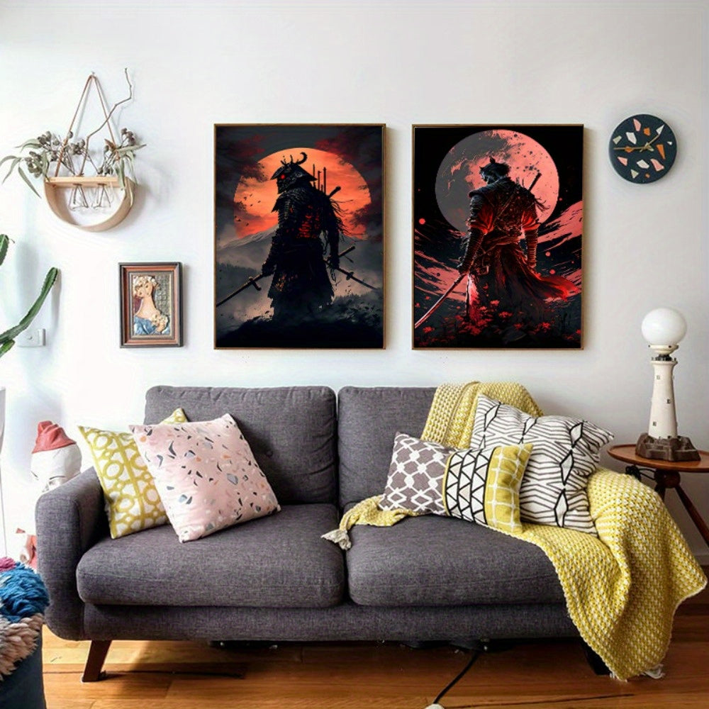 BlossomBlade - Art sur toile de samouraï avec des cerisiers en fleurs