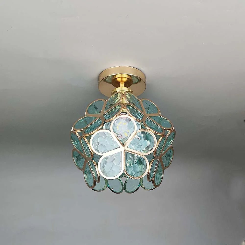 PetalLume – Stylish Flower-Patterned Glass Hanging Light