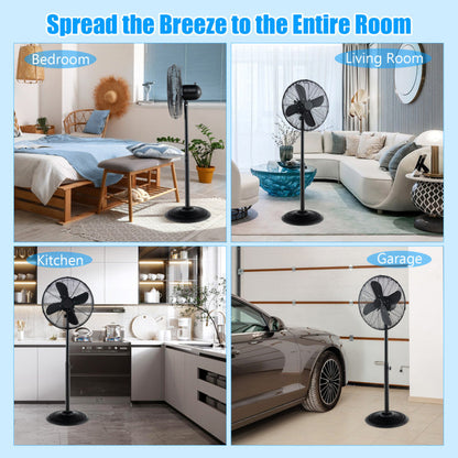 16 Inch Pedestal Standing Fan Oscillating Pedestal Fan with 3 Speeds and Adjustable Height 3