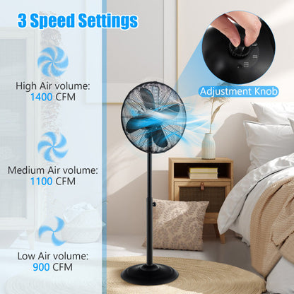 16 Inch Pedestal Standing Fan Oscillating Pedestal Fan with 3 Speeds and Adjustable Height 4