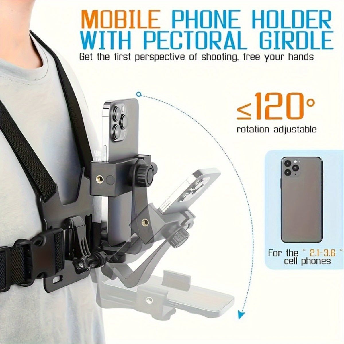 Adjustable Hands-Free Breast Belt for Comfortable Filming and Photography – Secure Phone Holder for Smartphones and Action Cameras-2