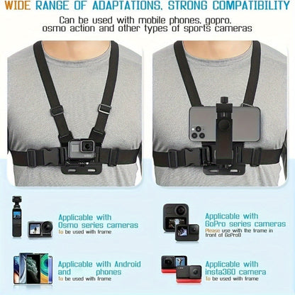 Adjustable Hands-Free Breast Belt for Comfortable Filming and Photography – Secure Phone Holder for Smartphones and Action Cameras-3