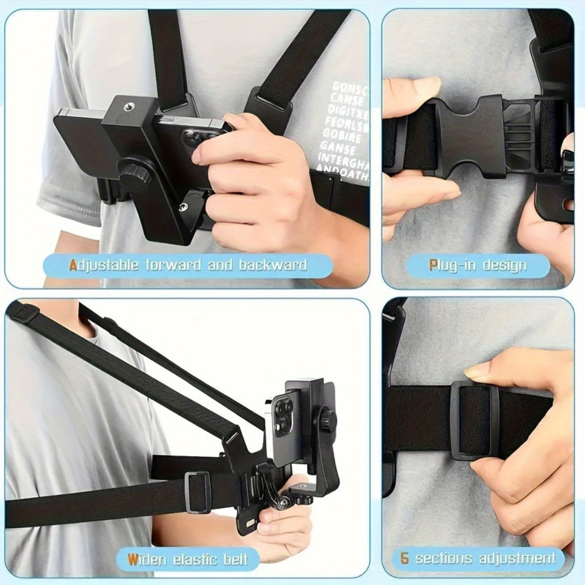 Adjustable Hands-Free Breast Belt for Comfortable Filming and Photography – Secure Phone Holder for Smartphones and Action Cameras-5