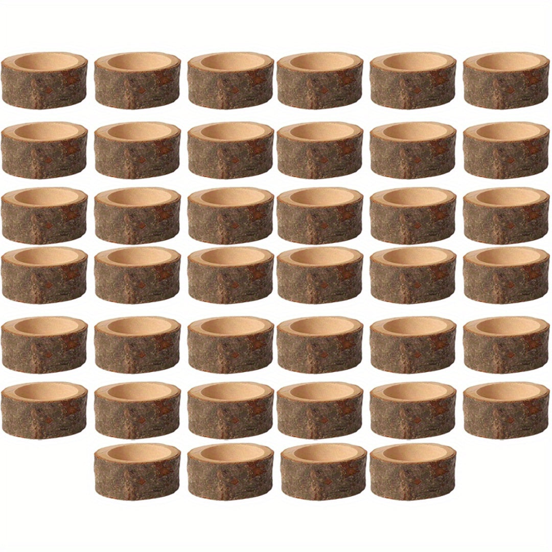 RusticLights - 40 Wooden Tea Light Holders for Special Occasions