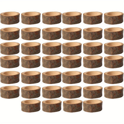 RusticLights - 40 Wooden Tea Light Holders for Special Occasions