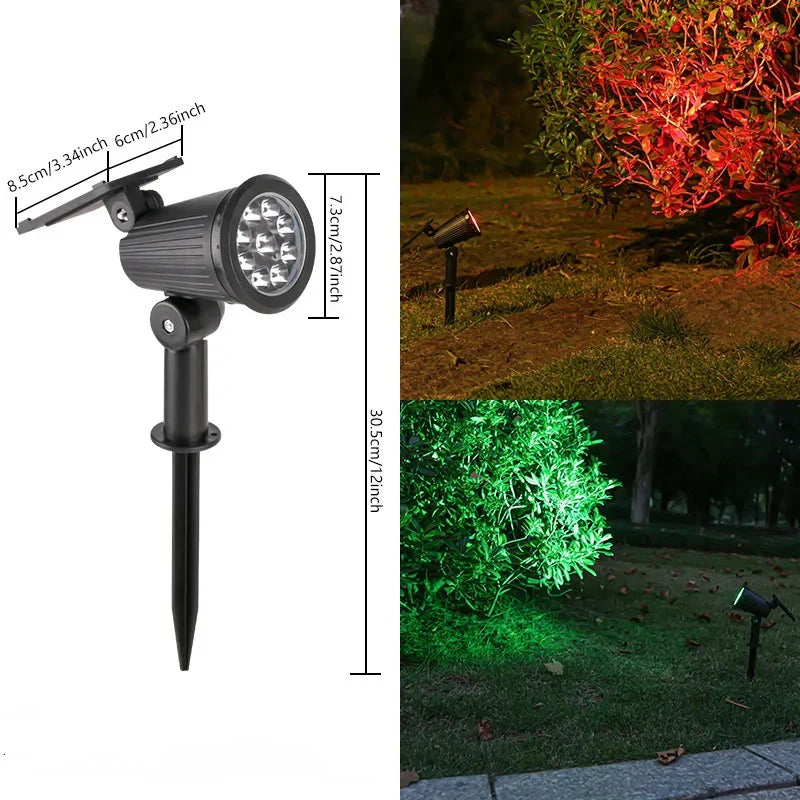 Solar Powered Garden Spotlight - 9 Color LED Solar Spike Lights for Outdoor Security-3