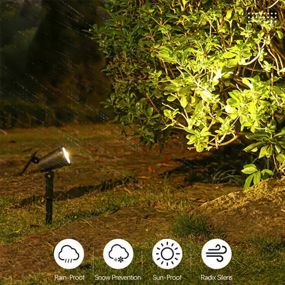 Solar Powered Garden Spotlight - 9 Color LED Solar Spike Lights for Outdoor Security-2