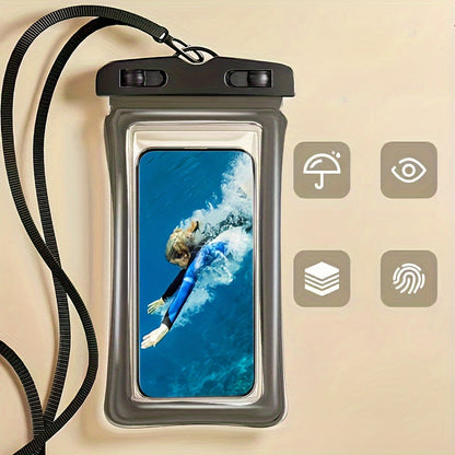 Waterproof Phone Pouch with Neck Strap for Beach and Travel – Durable PVC Smartphone Case for 20-32 cm Devices-1