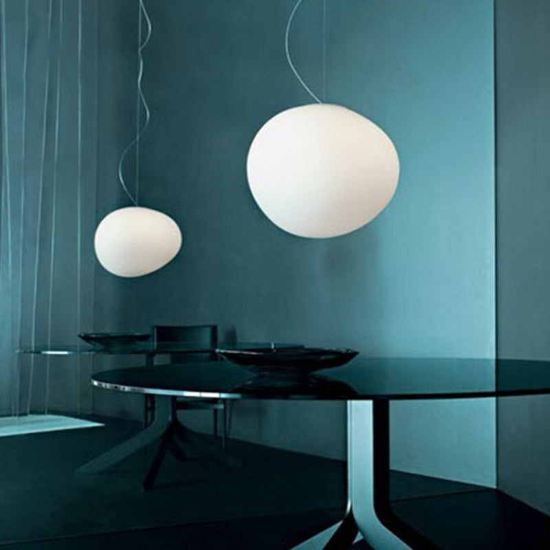 StoneLuxe - Modern Cream Glass Suspension Lamp