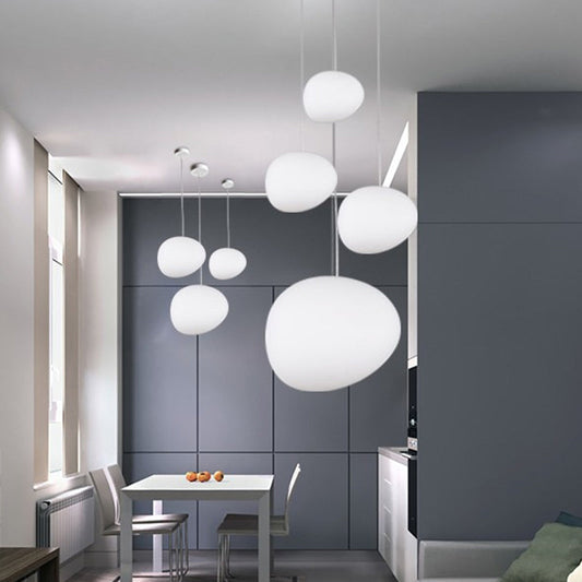 StoneLuxe - Modern Cream Glass Suspension Lamp