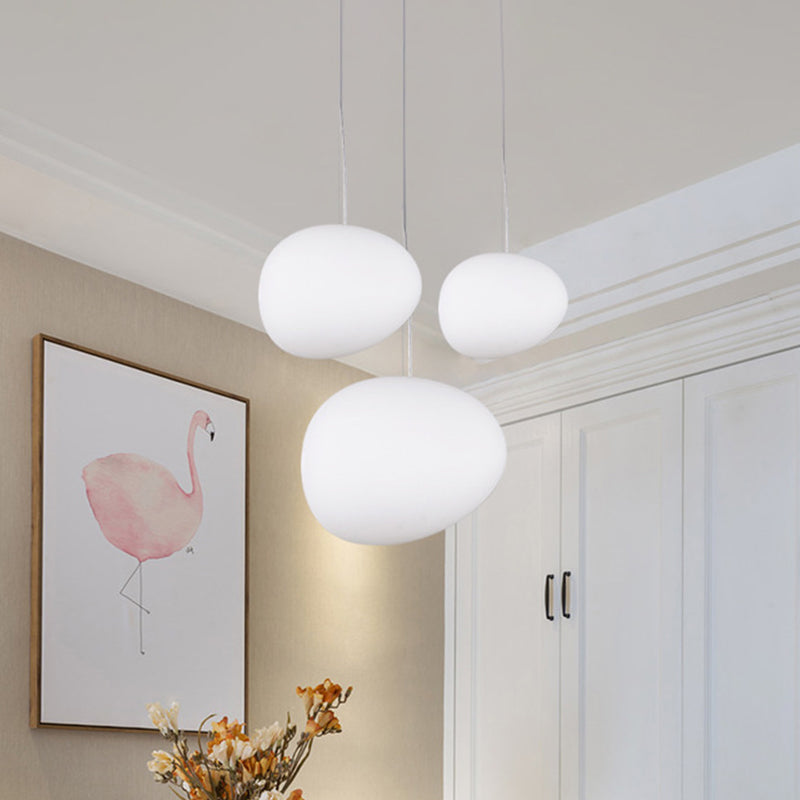 StoneLuxe - Modern Cream Glass Suspension Lamp