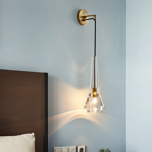 LuxeGlint – Nowoczesna Lampa Ścienna z Kryształem